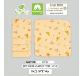 NH637P - Set 5 double gauze face towel